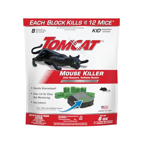 TOMCAT محطة طُعْم قابلة لإعادة التعبئة لقتل الفئران من تومكات للاستخدام الداخلي - مقاومة للأطفال، 1 محطة مع 8 طُعوم (كيس) - Image 5