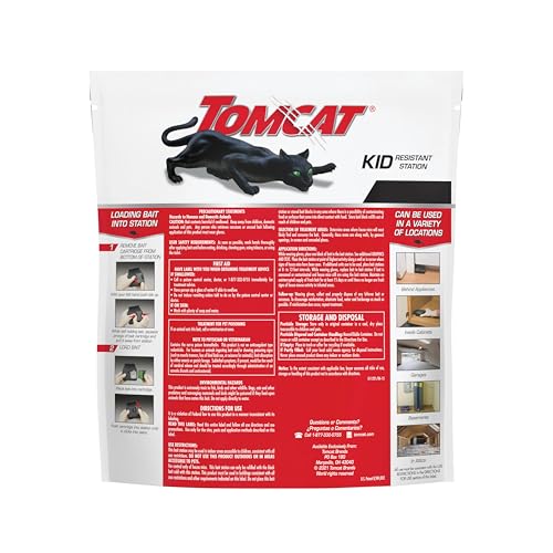 TOMCAT محطة طُعْم قابلة لإعادة التعبئة لقتل الفئران من تومكات للاستخدام الداخلي - مقاومة للأطفال، 1 محطة مع 8 طُعوم (كيس) - Image 2