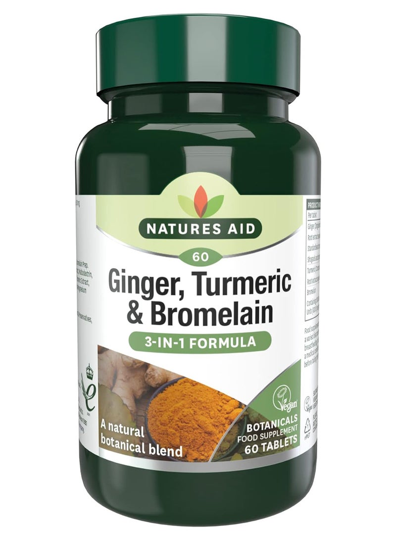 Natures Aid Ginger Turmeric And Bromelain Tablet 60 Tablets - Image 1