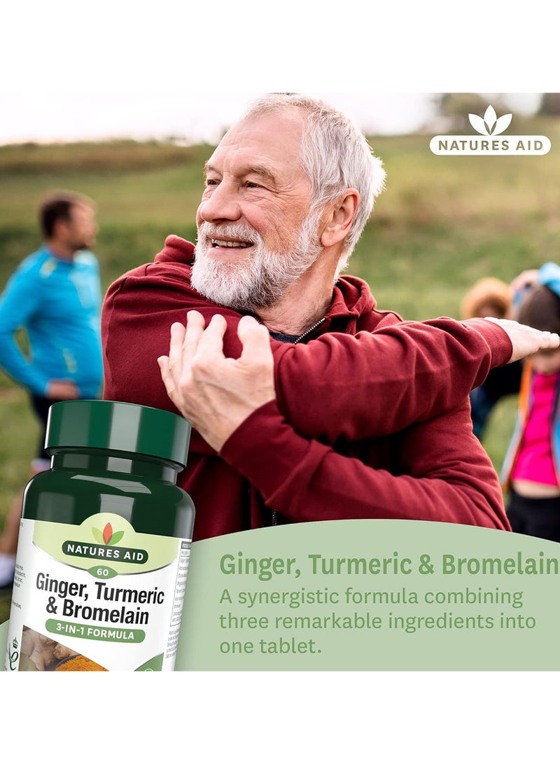 Natures Aid Ginger Turmeric And Bromelain Tablet 60 Tablets - Image 2