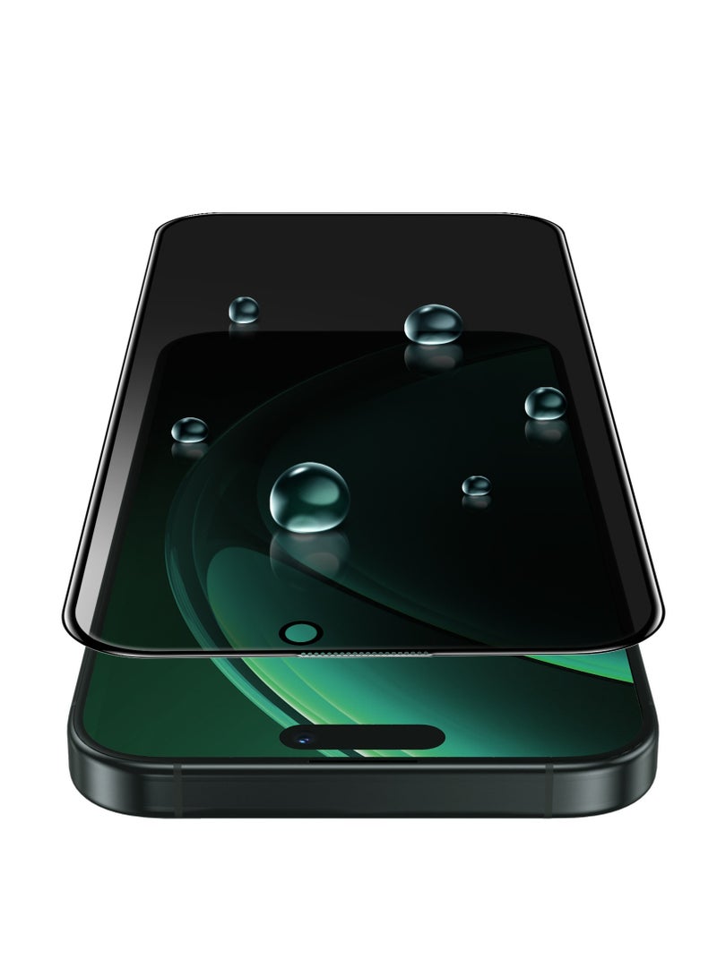 GREEN LION iPhone 16 Plus Screen Protector Diego Pet Privacy Full Curved Glass / Anti Peeping / Anti Fingerprint / Anti Scratch / Anti Shatter Soft Edge / Grease Resistance / Highly Responsive - Black Edge/Privacy - Image 1
