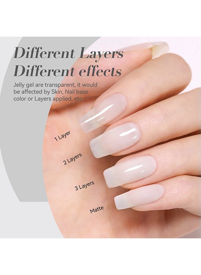Born Pretty Gel Nail Polish,Milky White Gel Nail Polish Jelly White Sheer Translucent Neutral Gel Polish Soak Off Nail Art Gel 15ml,#04 - Image 5