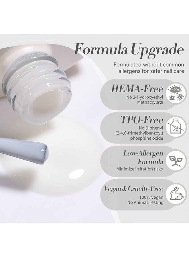 Born Pretty Gel Nail Polish,Milky White Gel Nail Polish Jelly White Sheer Translucent Neutral Gel Polish Soak Off Nail Art Gel 15ml,#04 - Image 4