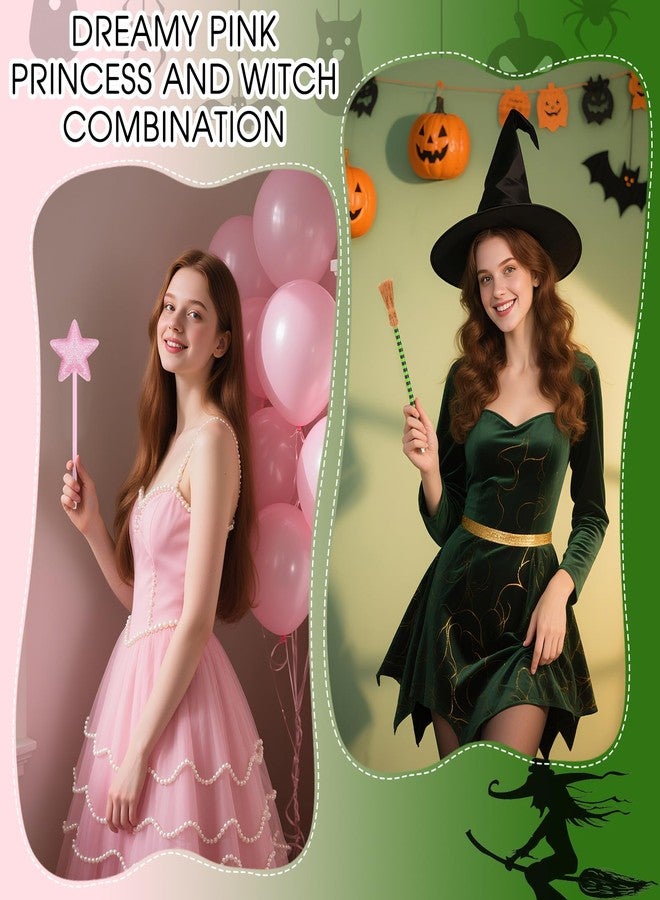 PLUVAVA 30 Pieces Princess and Witch Party Favors Including 15 PCS Witch Broom Pens 15 PCS Pink Star Ballpoints Pink and Green Party Favors for Wicked Halloween Decorations Gifts - Image 4