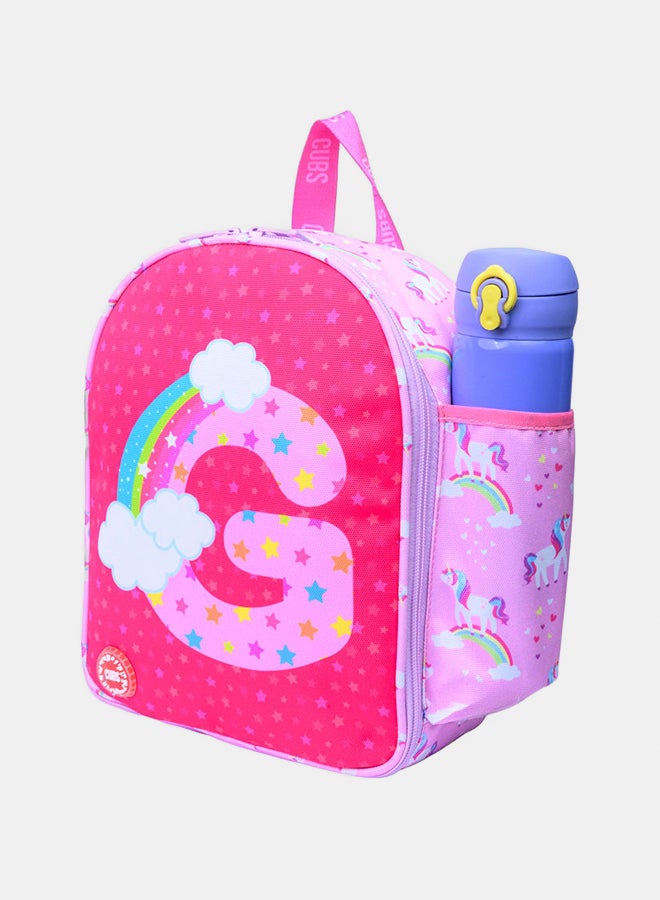 CUBS Nursery Pink Unicorn Letter G Lunch backpack - Image 2