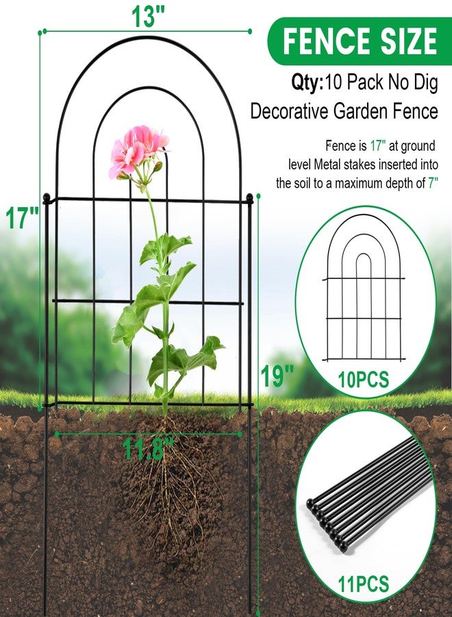 Karlliu Decorative Garden Fence Animal Barrier: 22 in(H) x 10 ft(L) Garden Fence Border Flower Rabbit Garden Fencing Small Arched Rustproof Metal No Dig Fence Landscape Decor for Yard - 10 Pack - Image 2