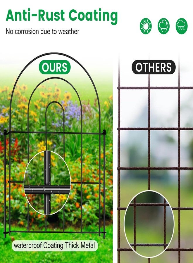Karlliu Decorative Garden Fence Animal Barrier: 22 in(H) x 10 ft(L) Garden Fence Border Flower Rabbit Garden Fencing Small Arched Rustproof Metal No Dig Fence Landscape Decor for Yard - 10 Pack - Image 4