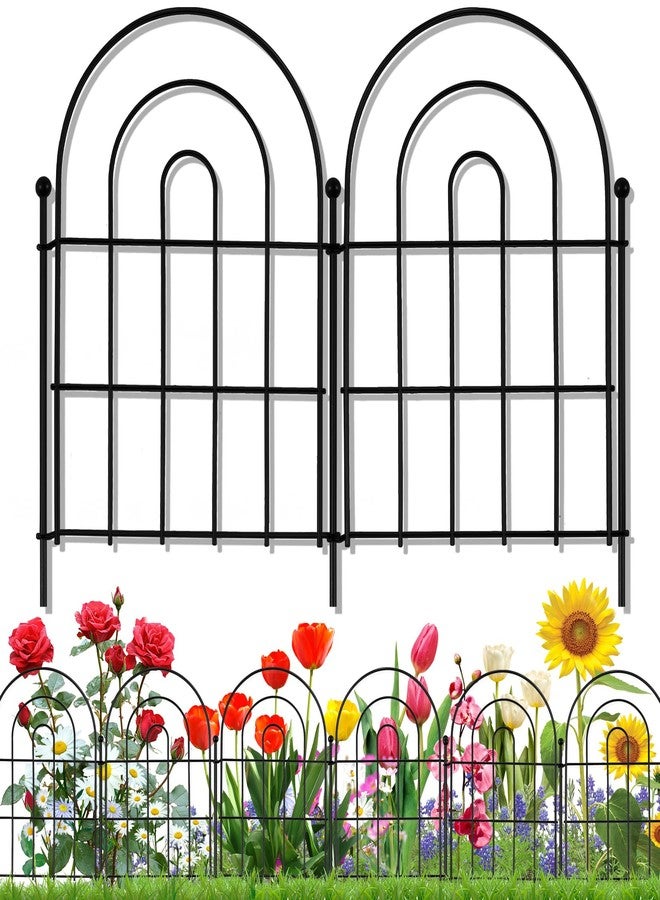 Karlliu Decorative Garden Fence Animal Barrier: 22 in(H) x 10 ft(L) Garden Fence Border Flower Rabbit Garden Fencing Small Arched Rustproof Metal No Dig Fence Landscape Decor for Yard - 10 Pack - Image 1