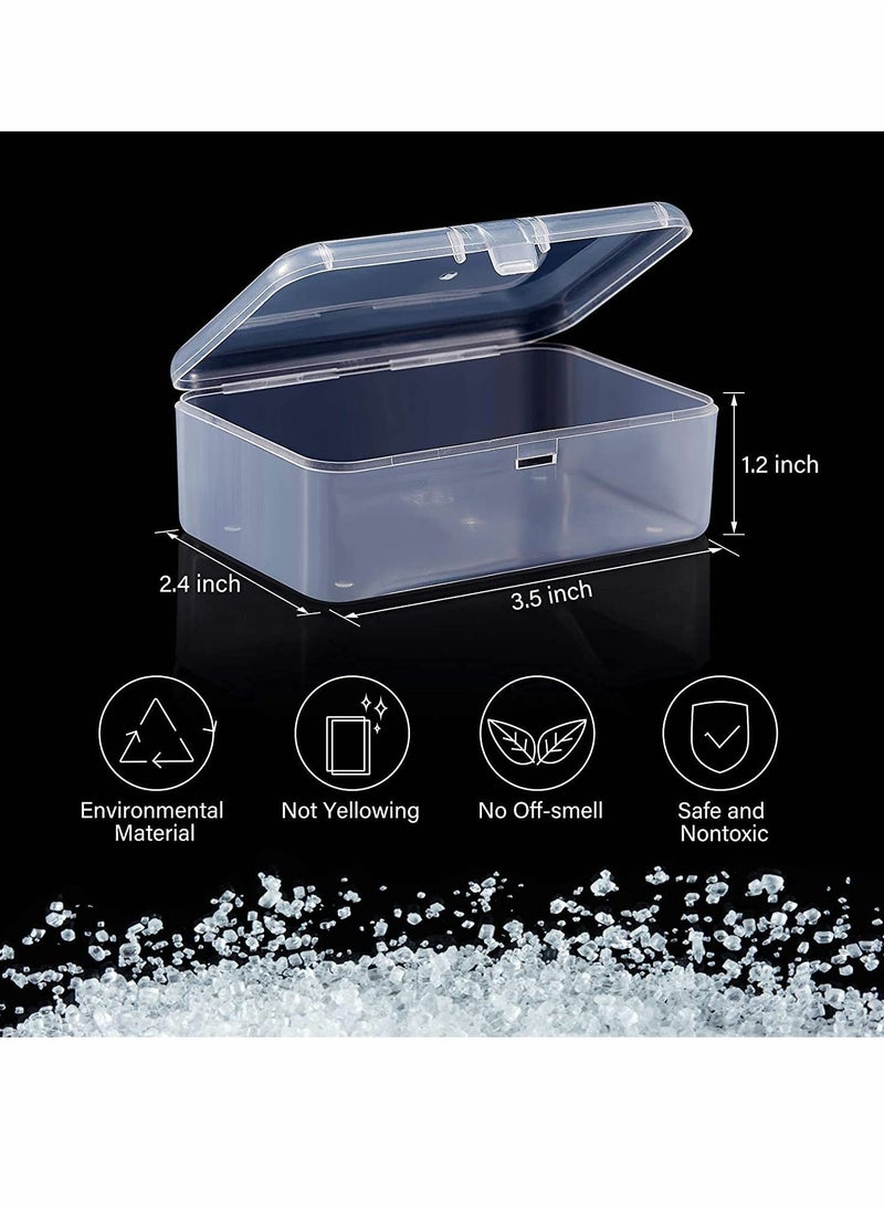 KASTWAVE 12 Pack Clear Plastic Beads Storage Containers Box with Hinged Lid for Beads and More, Mini Plastic Storage Containers with Lids for Small Items and Other Craft Projects Rectangular  - Image 4
