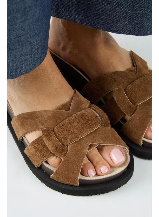 Manijero  Bartolo Women's Leather Genuine Caged Taba Slipper for Women | Best Price UAE