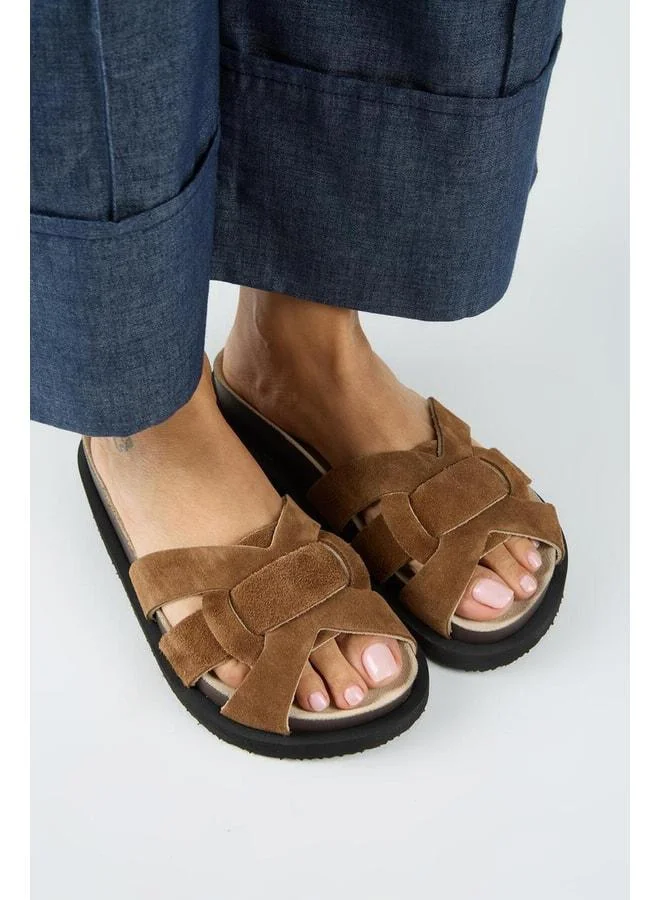 Bartolo Women's Leather Genuine Caged Taba Slipper