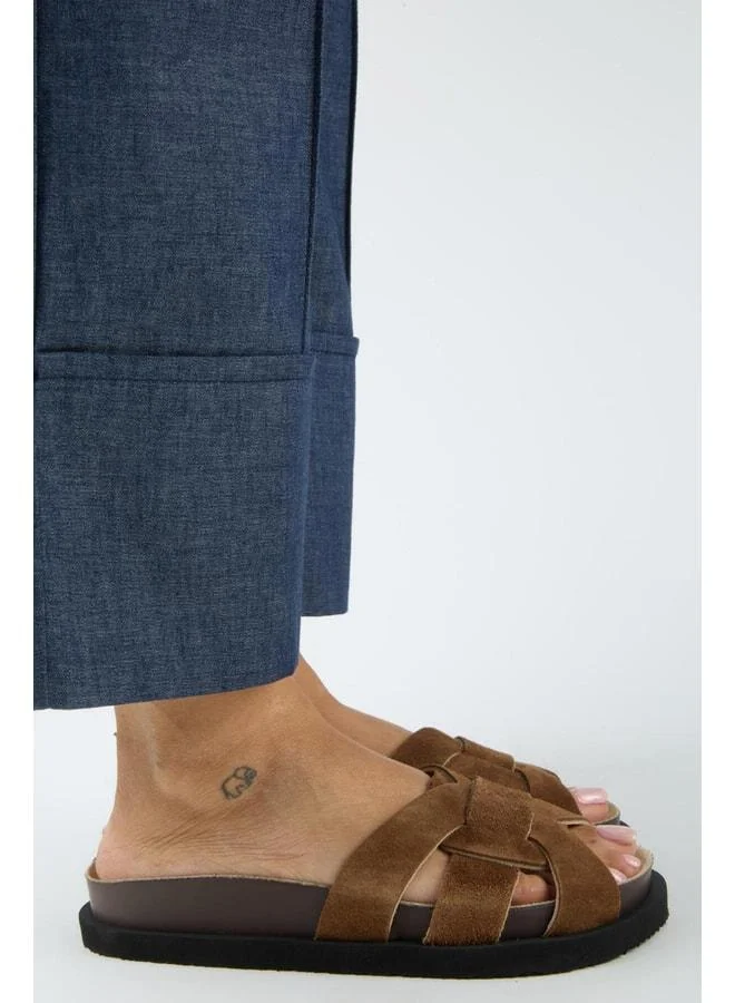 Manijero  Bartolo Women's Leather Genuine Caged Taba Slipper for Women | Best Price UAE