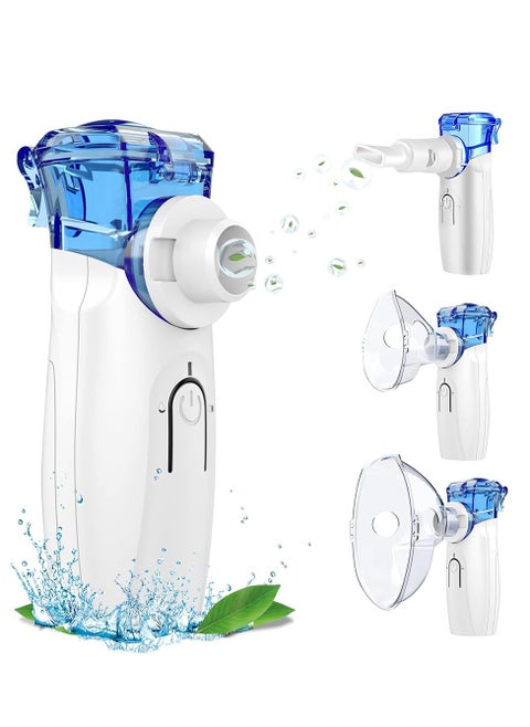 Portable Nebulizer Machine -Handheld Mini Mesh Nebulizer for Adults and Babies, Handheld Personal Steam Inhalator Nebulizer Machine with Mask Mouthpiece with Rechargeable Batteries