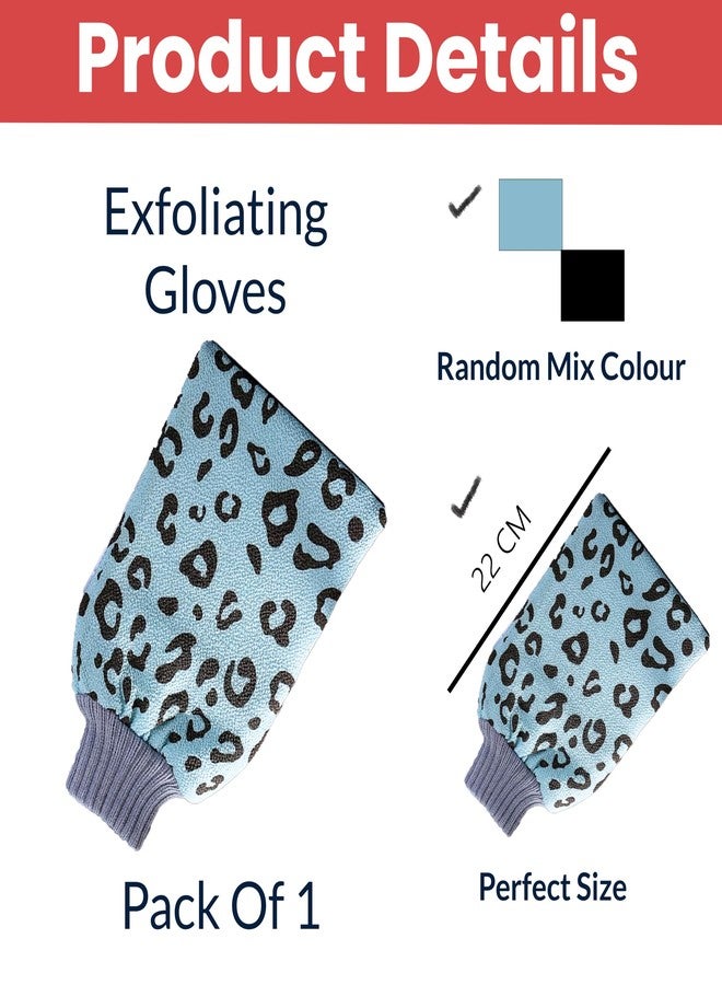 TEMPERIA (1pc) Exfoliating Gloves for Dead Skin - Premium, Ergonomic Design Exfoliator Scrub - Body Scrubber for Bathing, Bath & Shower for Women & Men (Random Colors) (MN03) - Image 2