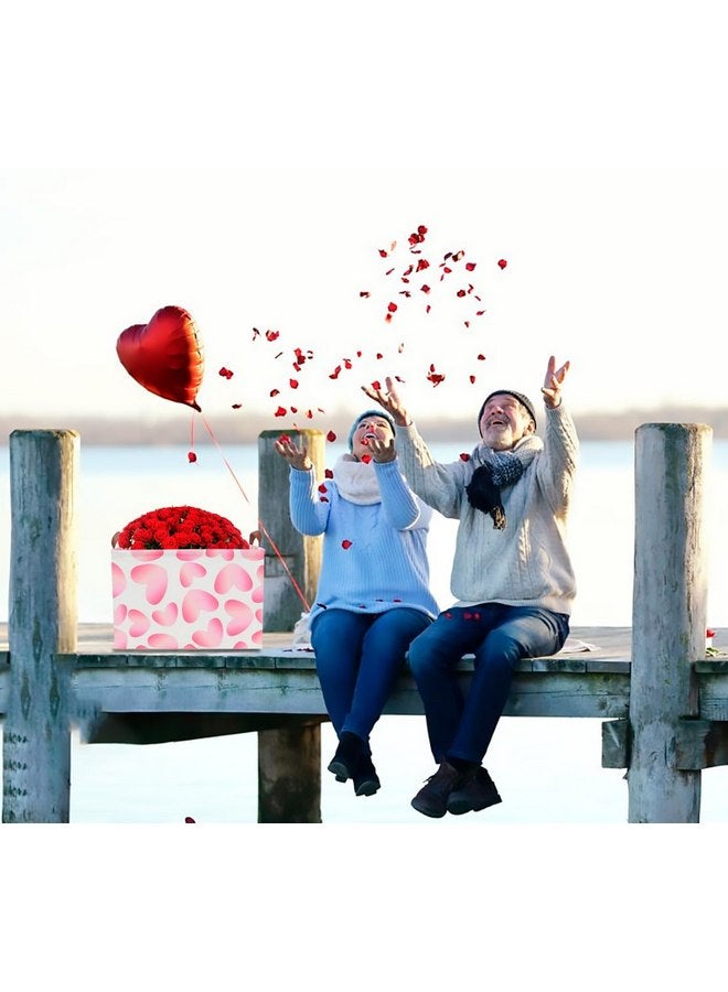 كلوكور سلة هدايا فارغة مستطيلة الشكل مطبوعة عليها قلب من CLOCOR لعيد الحب، سلة هدايا للأطفال، للحبيب، للحبيبة، سلة تخزين مقاومة للماء مع مقابض، ديكور للغرفة (قلب مشرق) - Image 2