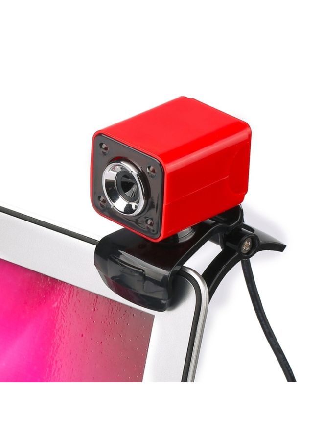 BURAQ A862 360 Degree Rotatable 480P WebCam USB Wire Camera with Microphone & 4 LED lights for Desktop Skype Computer PC Laptop, Cable Length: 1.4m - Image 1