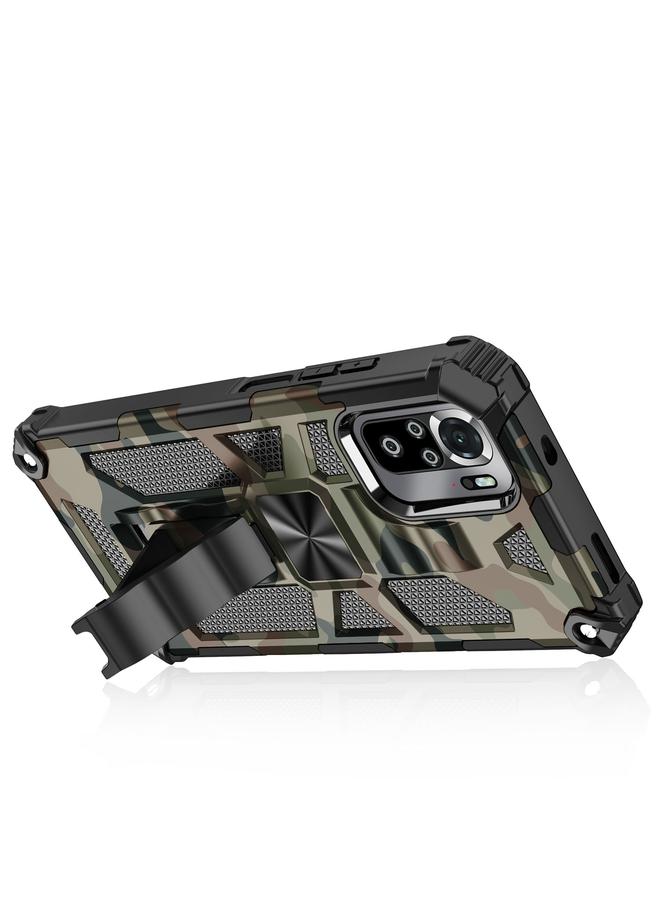 erorex Case For Xiaomi Redmi Note 10 Pro Max Camouflage Armor Shockproof TPU + PC Magnetic Protective Case with Holder - Image 2