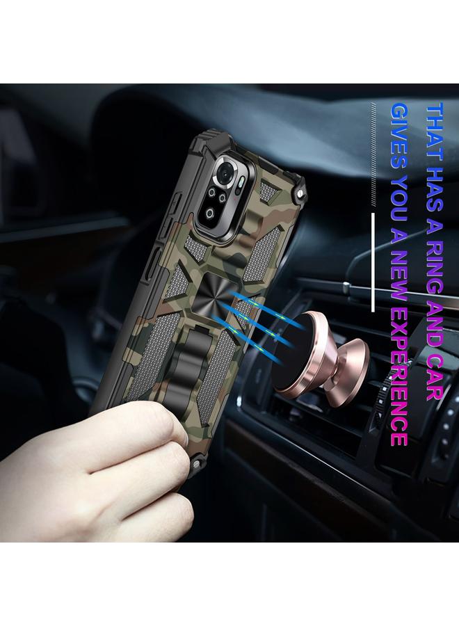 erorex Case For Xiaomi Redmi Note 10 Pro Max Camouflage Armor Shockproof TPU + PC Magnetic Protective Case with Holder - Image 4