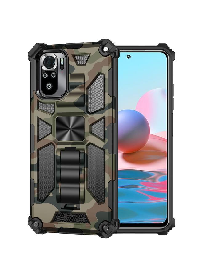 erorex Case For Xiaomi Redmi Note 10 Pro Max Camouflage Armor Shockproof TPU + PC Magnetic Protective Case with Holder - Image 1
