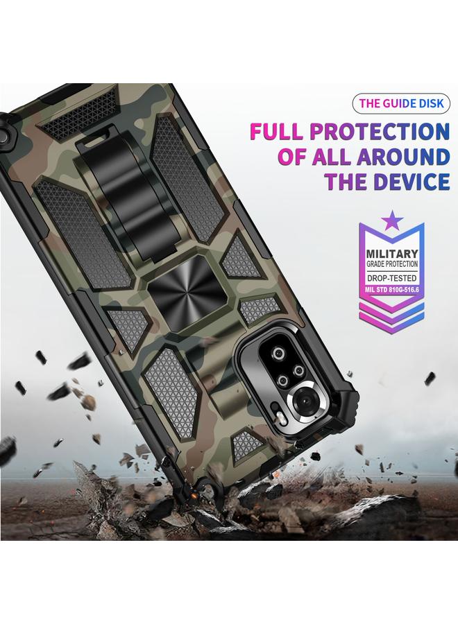 erorex Case For Xiaomi Redmi Note 10 Pro Max Camouflage Armor Shockproof TPU + PC Magnetic Protective Case with Holder - Image 5