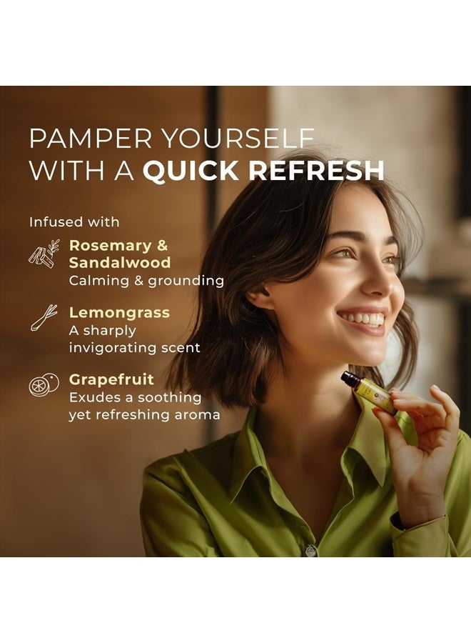 gya labs Brain Booster Essential Oil Roll On - Relaxing Gifts for Women - Calming Essential Oils Aromatherapy Roll On - Rosemary, Sandalwood, Lemongrass & Grapefruit Essential Oil Blends - 0.34 fl oz - Image 2