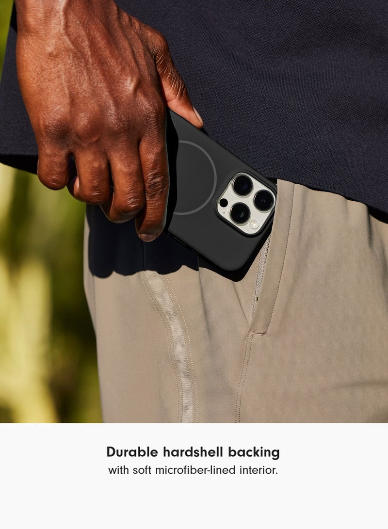 Wtech Apple iPhone 16 Pro Max 2024 Premium Liquid Silicone Compatible With Thin Magsafe Ring Case Cover - Black - Image 3