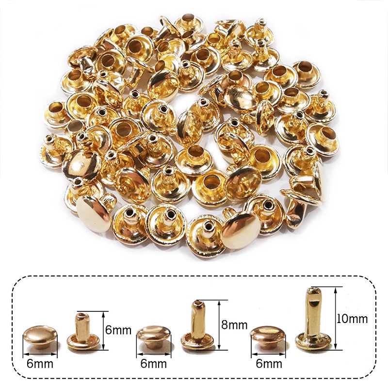 DIY Round Alloy Double-Sided Rivets for Belts Guangdong Gold Guangdong Gold