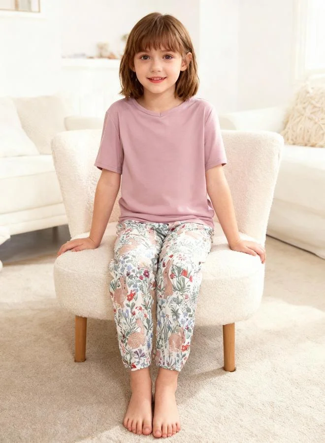 تايك تو مجموعة من بيجاما مطبوعة وتيشيرت