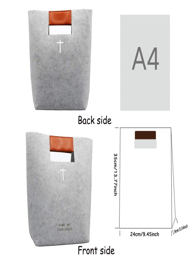 aolaso Bible Bag with Refillable Felt Notebook, Felt Bible Carrying Case Bible Book Tote Hollowed Cross Design Bible Cover Church Bag for Sunday School & Christian Gift - Image 3