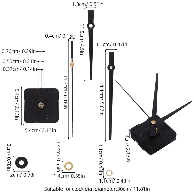 2 Sets Clock Movement Mute Clock Parts DIY Wall Clock Mechanism Replacement Accessories - Image 2