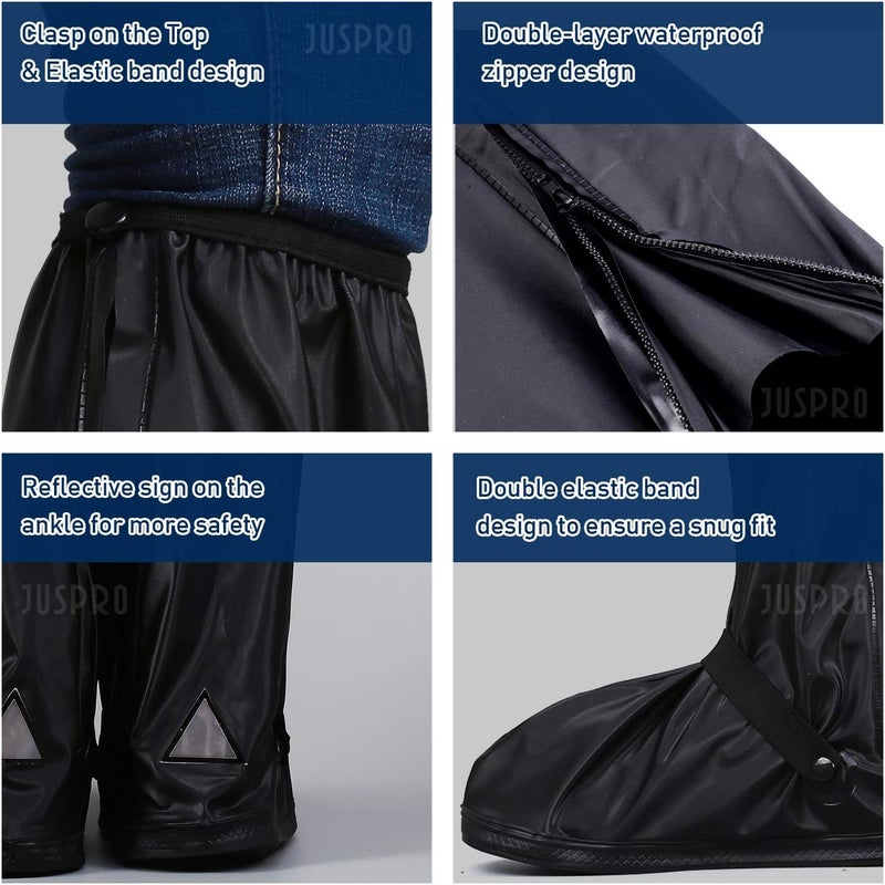 JUSPRO Waterproof Rain Boot Shoe Cover with Reflector for Outdoor Sports Hiking Climbing Camping Scooter Travel - Image 5