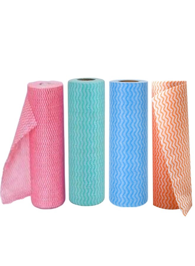 KASA Non-Woven Reusable Kitchen Towel Roll, Highly Absorbent, Multicolour, Pack of 2 (80 Pulls Per Roll, 160 Sheets) - Image 1