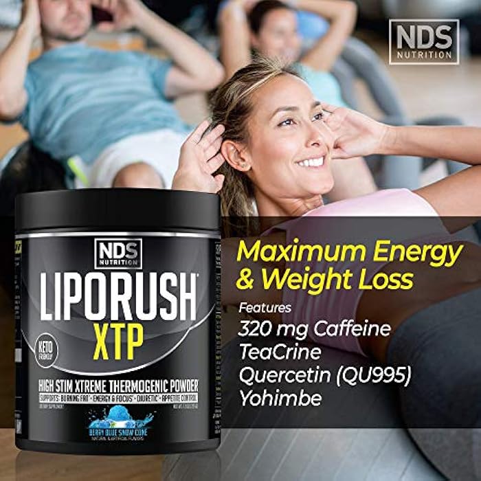 LIPORUSH NDS Nutrition XTP Thermogenic Fat Burner with L-Carnitine - Energy, Focus, and Appetite Control - Extreme Thermogenic Fat Burning Powder Weight Loss - Blue Berry Snow Cone (45 Servings) - Image 5