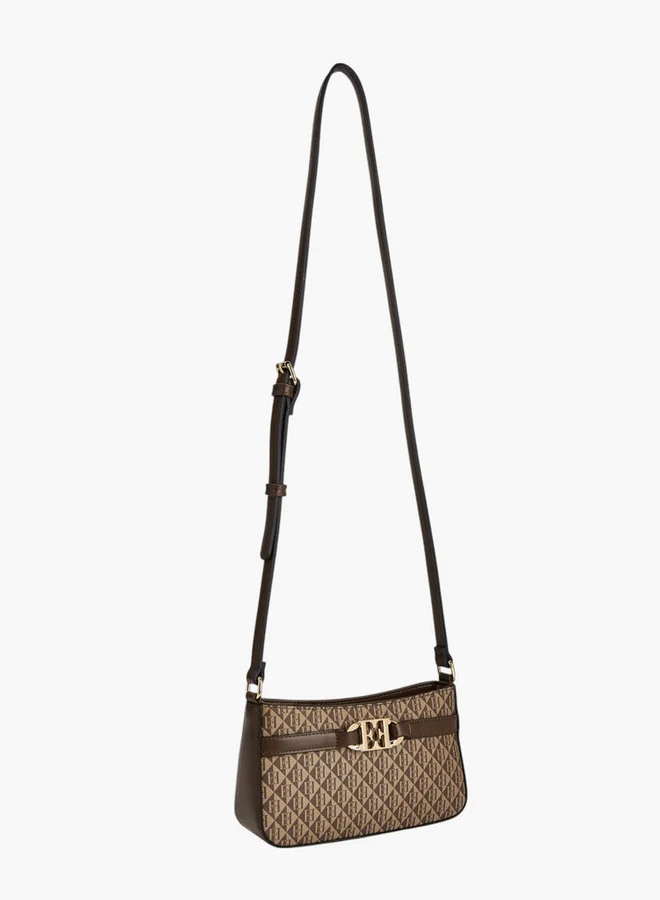 ELLE  Women ELLE Monogram Print Crossbody Bag with Zip Closure  | Best Price UAE