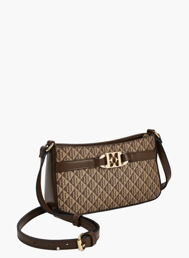 ELLE  Women ELLE Monogram Print Crossbody Bag with Zip Closure  | Best Price UAE