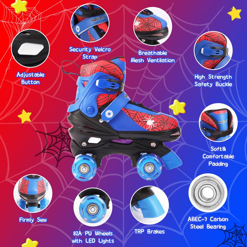 BASYNOL Roller Skates for Boys Girls,4 Size Adjustable Skates with Light up Wheels - Image 2