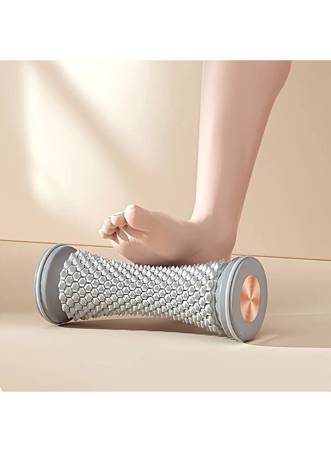 أسطوانة تدليك قدم رمادية مضغوطة منحنية للياقة البدنية واليوغا للأنسجة العميقة - Image 1