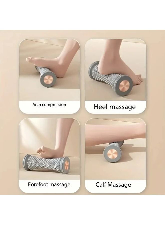 أسطوانة تدليك قدم رمادية مضغوطة منحنية للياقة البدنية واليوغا للأنسجة العميقة - Image 2