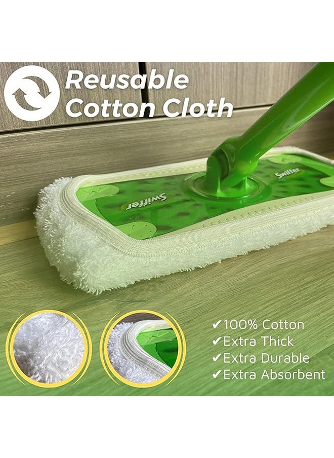 Generic 3 Pack Washable Sweeper Pads, Reusable Cotton Mop Refills Eco-Friendly Mop Pad, Wet And Dry Use, Replacement Durable Dust Mop Covers, Multipurpose Floor Cleaning Pads Cotton Mop Refills for Swiffer, White(Mop Not Included)  - Image 3