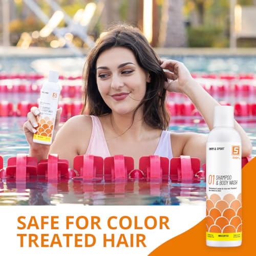 Solpri Swimmers Chlorine Swim Shampoo and Body Wash for Kids & Adults - Unscented with Vitamin C, Sulfate Free 8 Fl Oz - Image 4