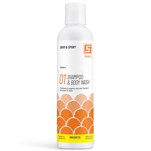 Solpri Swimmers Chlorine Swim Shampoo and Body Wash for Kids & Adults - Unscented with Vitamin C, Sulfate Free 8 Fl Oz - Image 1