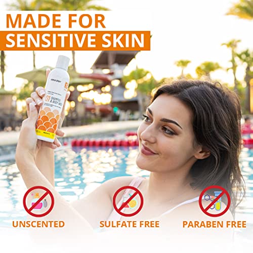 Solpri Swimmers Chlorine Swim Shampoo and Body Wash for Kids & Adults - Unscented with Vitamin C, Sulfate Free 8 Fl Oz - Image 3