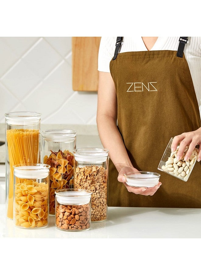 ZENS Glass Canister Set, Airtight Kitchen Canisters Jars of 4 with Glass Lids,10oz Fluid Ounce Empty Storage Jar Containers for Spice or Herbs - Image 5