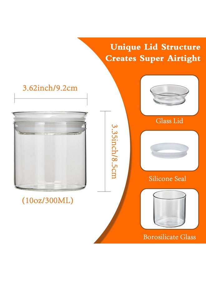 ZENS Glass Canister Set, Airtight Kitchen Canisters Jars of 4 with Glass Lids,10oz Fluid Ounce Empty Storage Jar Containers for Spice or Herbs - Image 4