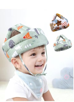 Baby Safety Helmet,Baby Head Protector, Breathable Head Guard Cute Hat 2 PCS, Adjustable No Bump Hard Hat Head Pad Crash Cap for 6-36 Months Crawling Walking（forest + starfish）