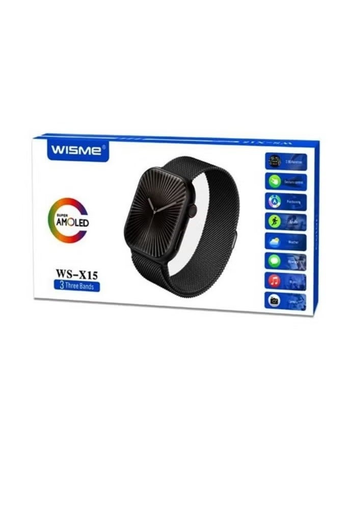 WISME Smart Watch for Men & Women, AMOLED Display, 3 Bands Included, Fitness Tracker, Bluetooth Calling, Heart Rate, Sports Mode, Notifications, Compatible Android iPhone - Image 4