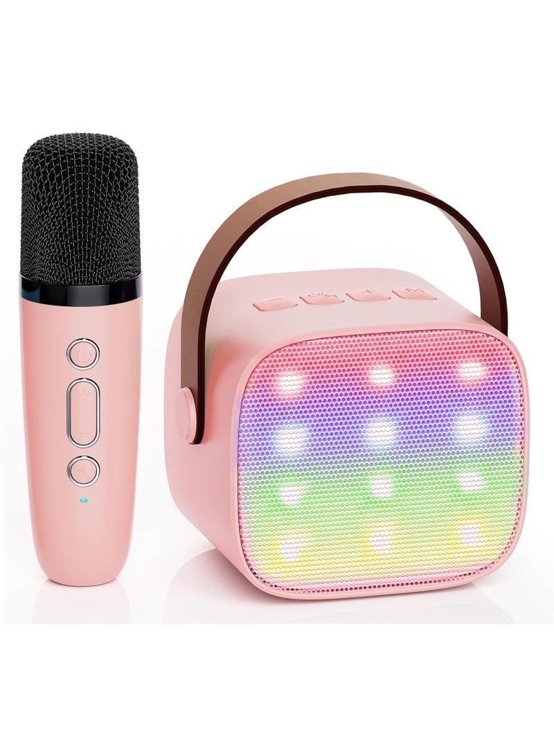 ARGT Kids Karaoke Machine with Wireless Microphone | Portable Bluetooth Speaker Music Player | Rechargeable Singing Toy for Boys & Girls (Pink) - Image 1