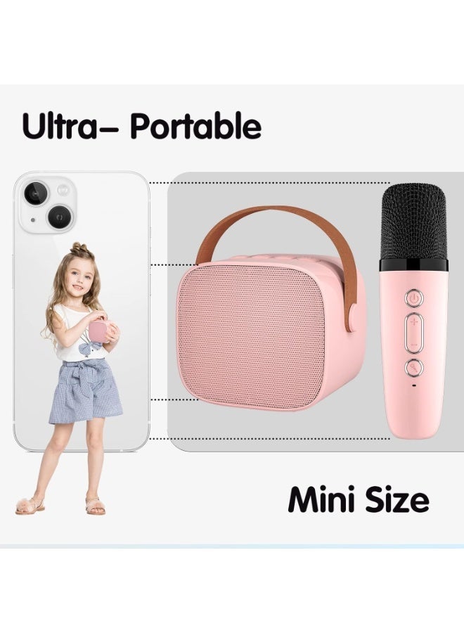 ARGT Kids Karaoke Machine with Wireless Microphone | Portable Bluetooth Speaker Music Player | Rechargeable Singing Toy for Boys & Girls (Pink) - Image 3