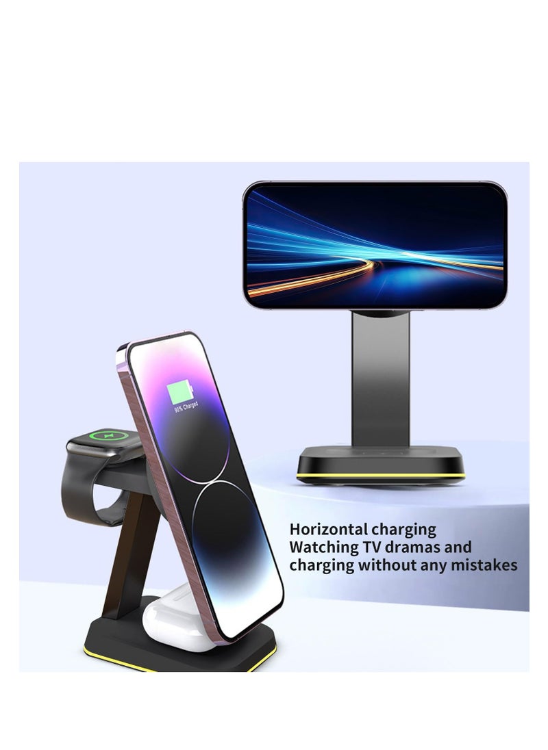 Generic - 3-in-1 Wireless Charging Station for iPhone 15/14/13/12/11 Pro Max, Apple Watch, and AirPods - Fast 15W Wireless Charger Dock for Convenient Charging. - Image 1