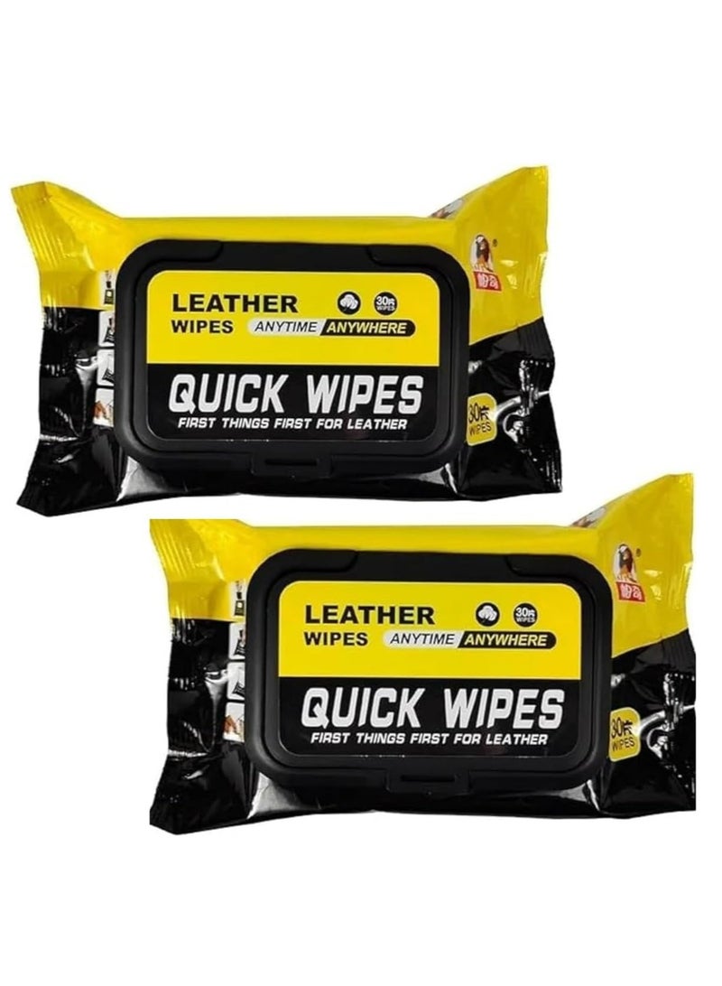 Genzy Shoe Leather Wipes, 2 Pack, 60 Pieces, Shoe Cleaner, Shoe Cleaning Wipes, Quick Wipes, Disposable, Travel Friendly, Portable, Removes Dirt, Stains, Best for Sneakers, Shoes, Slippers, Boots - Image 1
